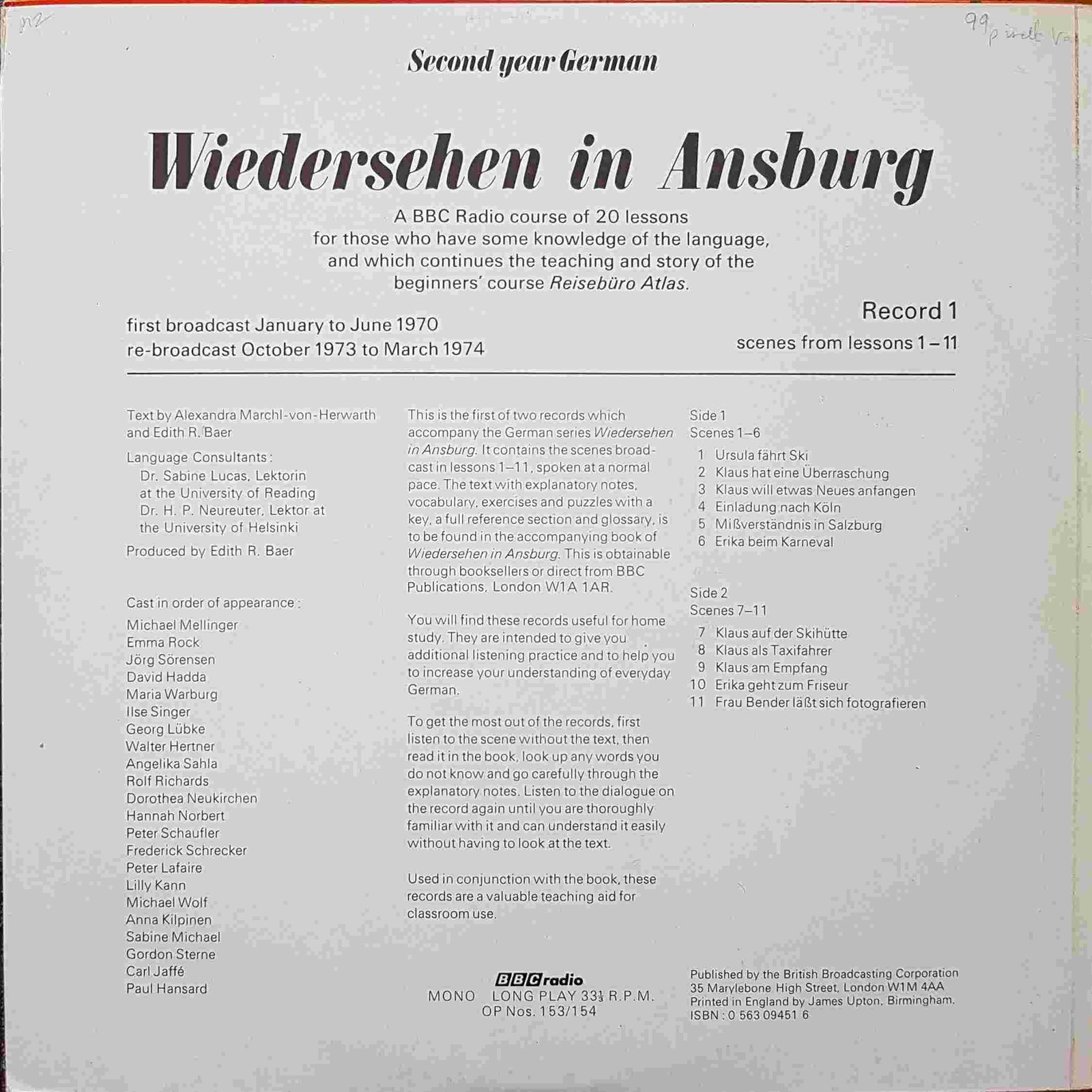 Back cover of OP 153/154